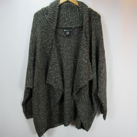 Lane Bryant Sweaters - Lane Bryant Wool Blend Open Front Charcoal Sweater